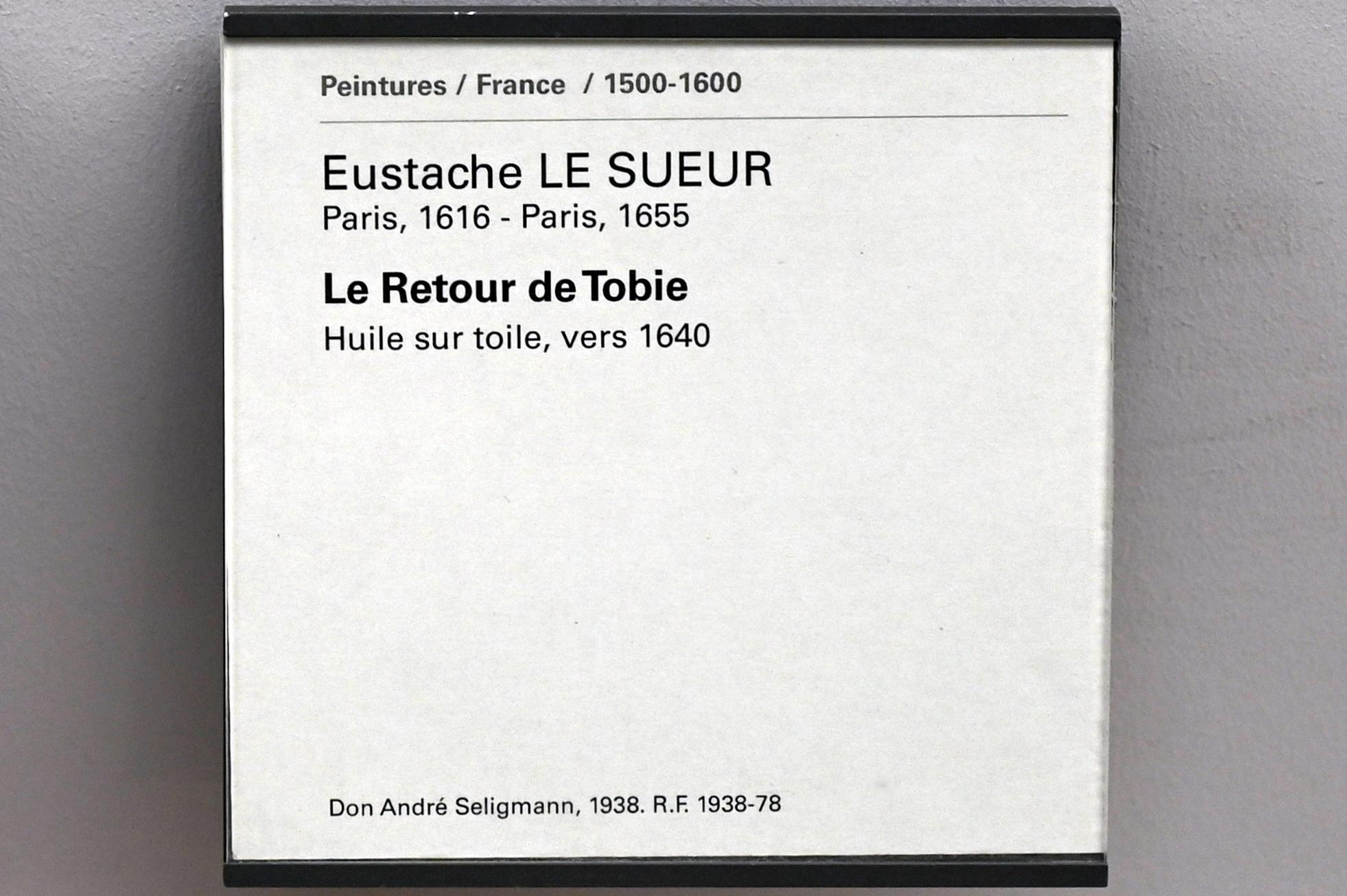 Eustache Le Sueur (1640–1654), Die Rückkehr von Tobias, Paris, Musée du Louvre, Saal 911, um 1640, Bild 2/2