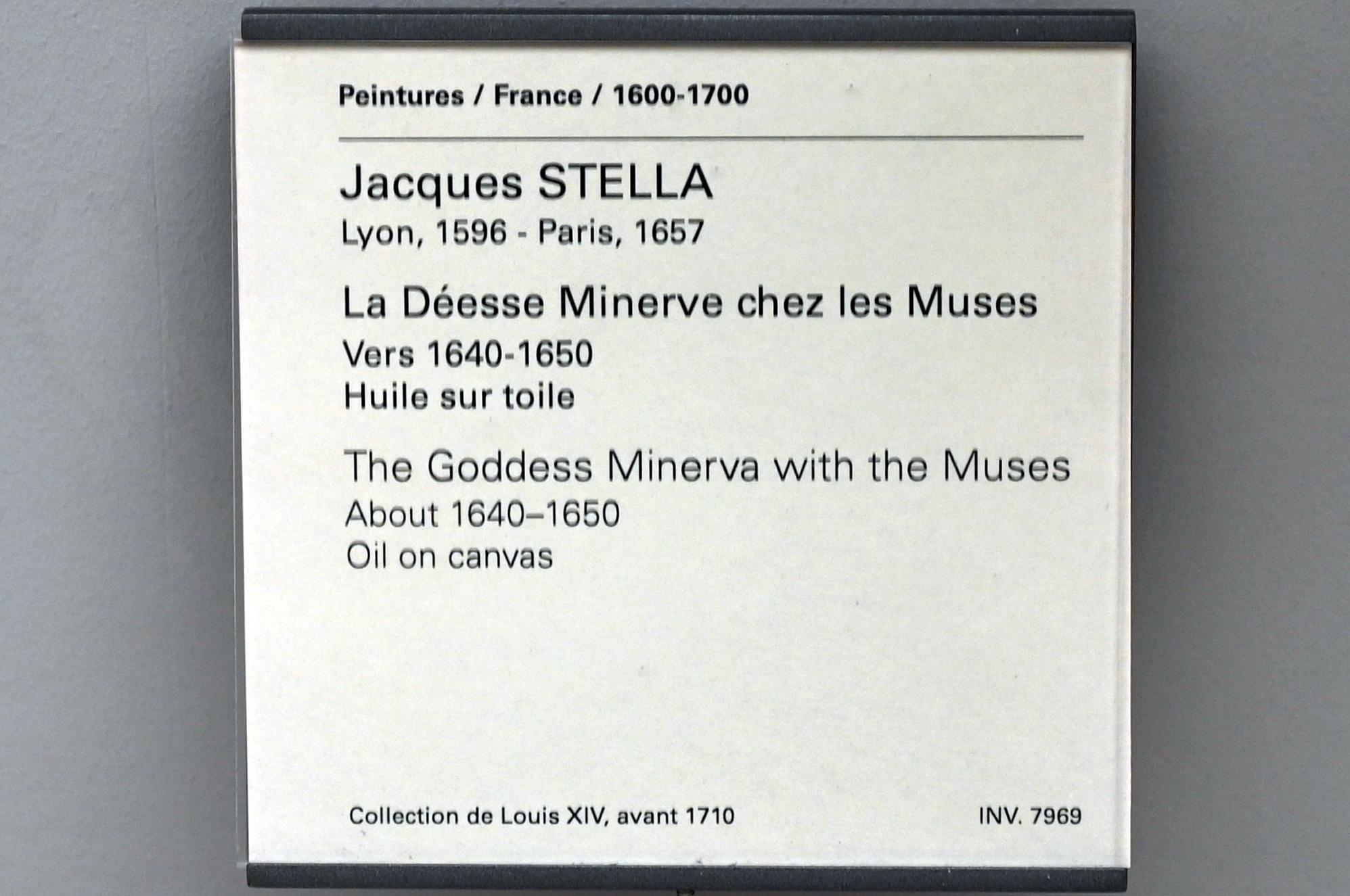 Jacques Stella (1640–1645), Göttin Minerva mit den neun Musen, Paris, Musée du Louvre, Saal 911, um 1640–1650, Bild 2/2