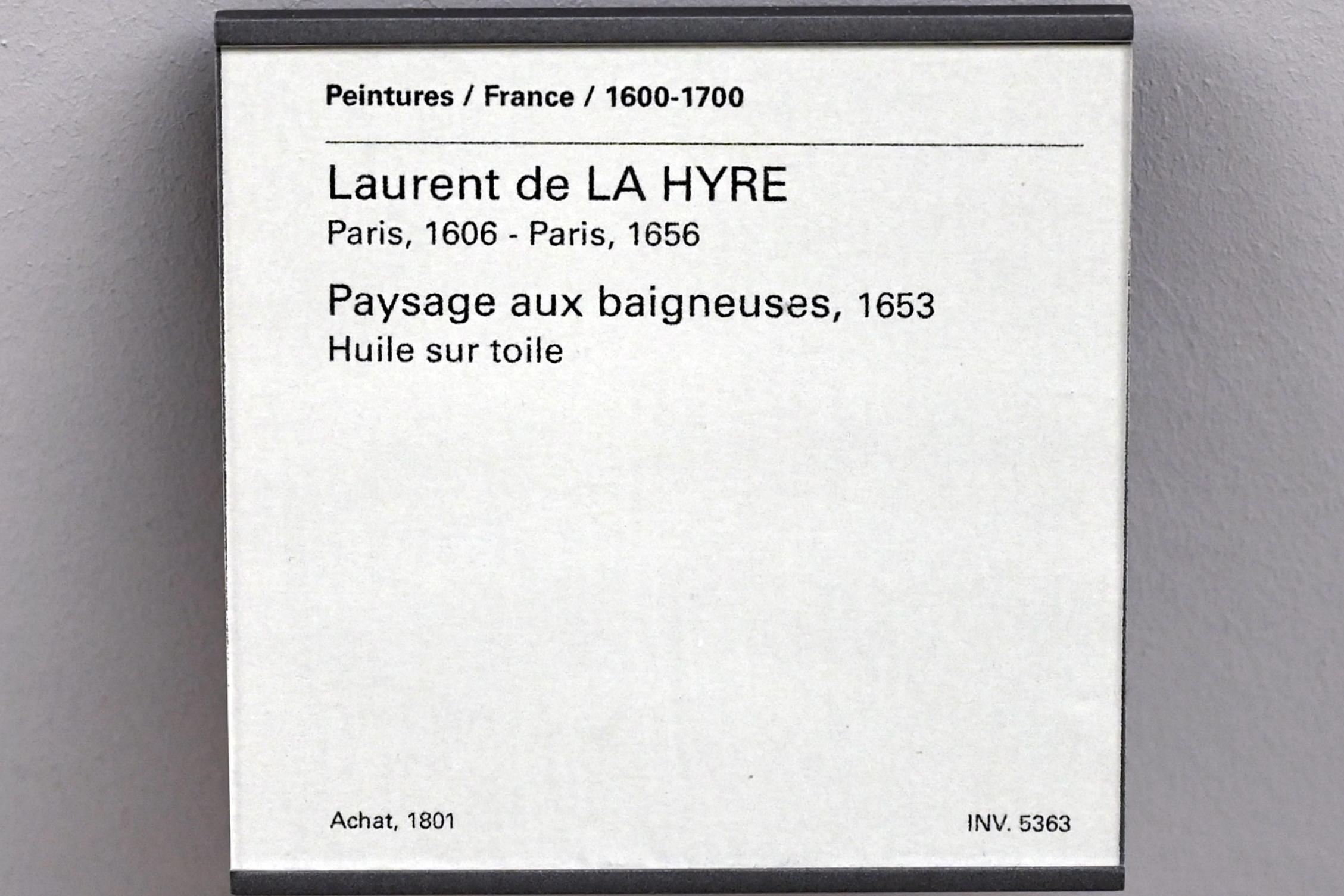 Laurent de La Hyre (1625–1653), Landschaft mit Badenden, Paris, Musée du Louvre, Saal 911, 1653, Bild 2/2