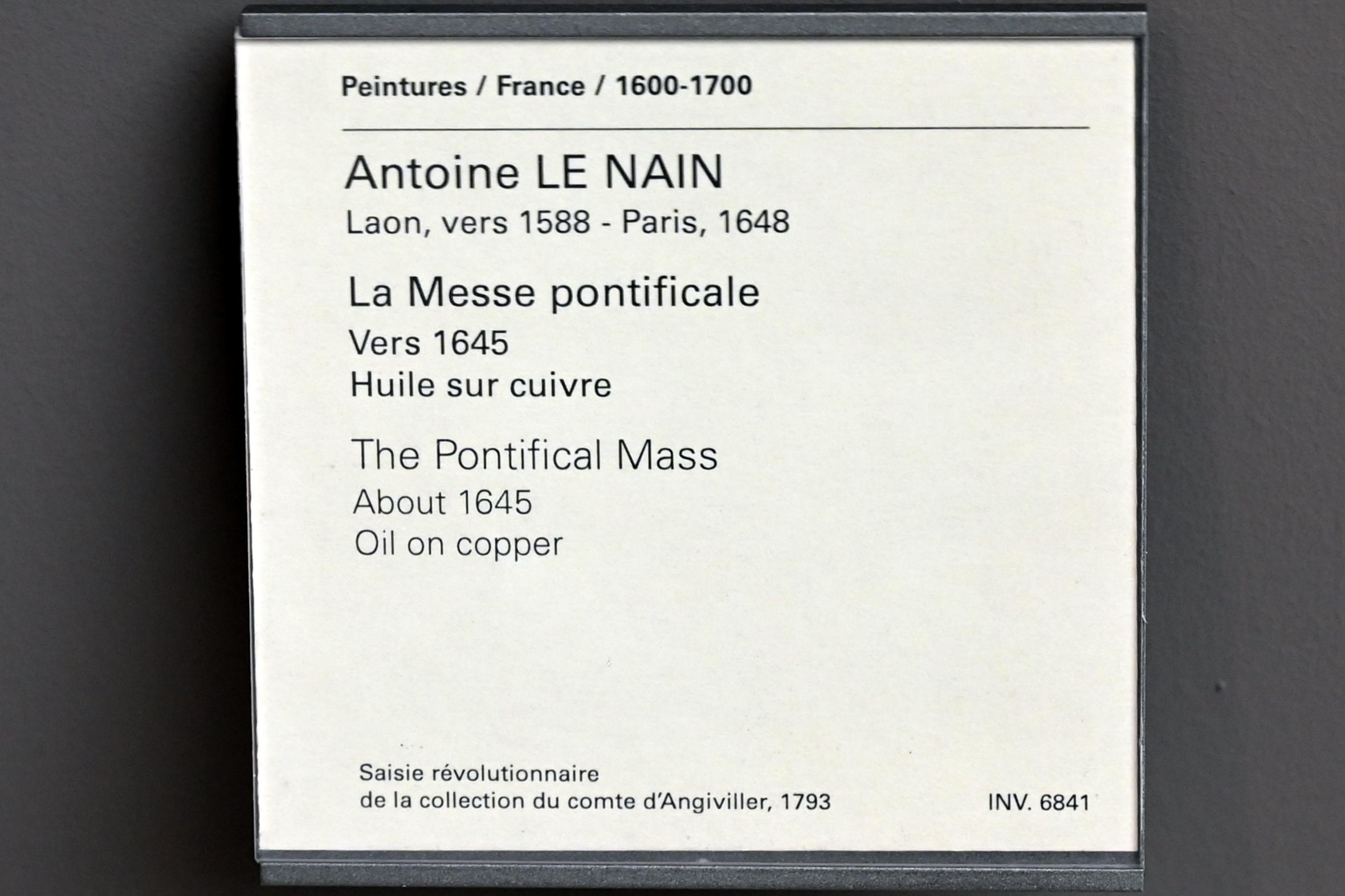 Antoine Le Nain (1640–1647), Die Pontifikalmesse, Paris, Musée du Louvre, Saal 912, um 1645, Bild 2/2