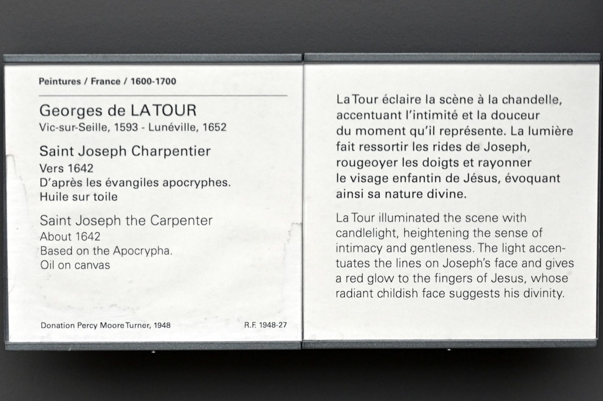 Georges de la Tour (1623–1649), Josef der Arbeiter, Paris, Musée du Louvre, Saal 912, um 1642, Bild 2/2