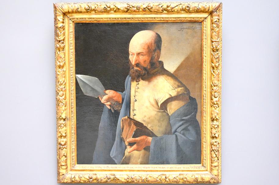 Georges de la Tour (1623–1649), Heiliger Thomas mit Lanze, Paris, Musée du Louvre, Saal 912, um 1635, Bild 1/2