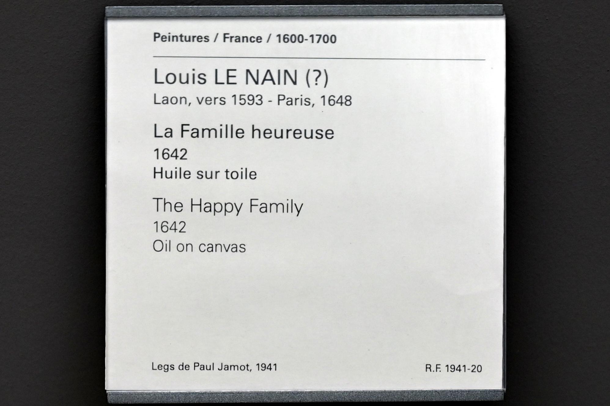 Louis Le Nain (1632–1645), Die glückliche Familie, Paris, Musée du Louvre, Saal 912, 1642, Bild 2/2