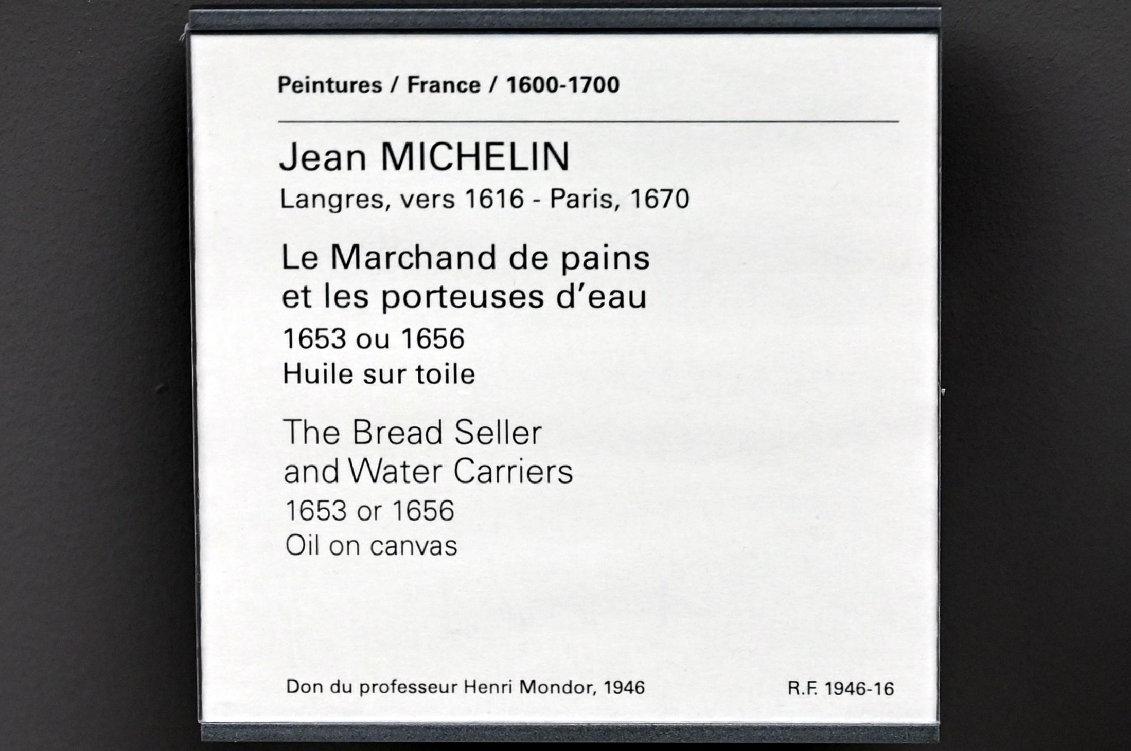 Jean Michelin (1654–1656), Der Brotverkäufer und die Wasserträgerinnen, Paris, Musée du Louvre, Saal 912, um 1653–1656, Bild 2/2