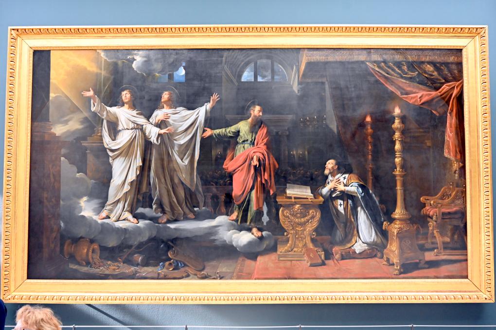 Philippe de Champaigne (1629–1668), Erscheinung der heiligen Gervasius und Protasius beim Heiligen Ambrosius, Paris, Kirche St-Gervais-St-Protais, jetzt Paris, Musée du Louvre, Saal 913, 1658