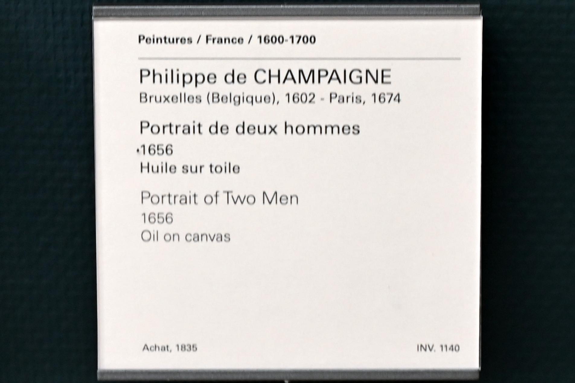Philippe de Champaigne (1629–1668), Porträt zweier Männer, Paris, Musée du Louvre, Saal 913, 1656, Bild 2/2