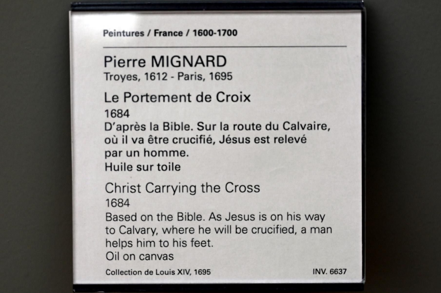 Pierre Mignard (1645–1691), Kreuztragung Christi, Paris, Musée du Louvre, Saal 916, 1684, Bild 2/2