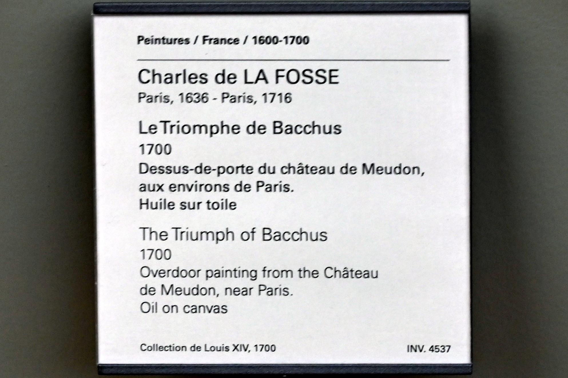 Charles de La Fosse (1665–1715), Der Triumph des Bacchus, Paris, Musée du Louvre, Saal 916, 1700, Bild 2/2