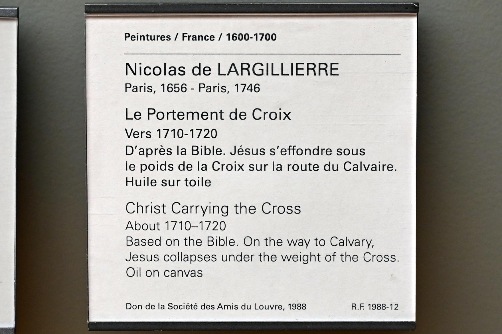 Nicolas de Largillière (1680–1730), Kreuztragung Christi, Paris, Musée du Louvre, Saal 916, um 1710–1720, Bild 2/2