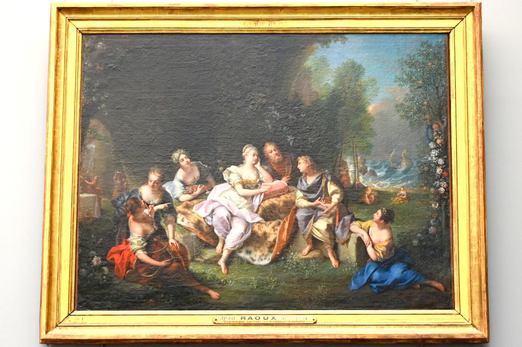Jean Raoux (1711–1722), Telemachos erzählt Kalypso von seinen Abenteuern, Paris, Musée du Louvre, Saal 917, um 1722