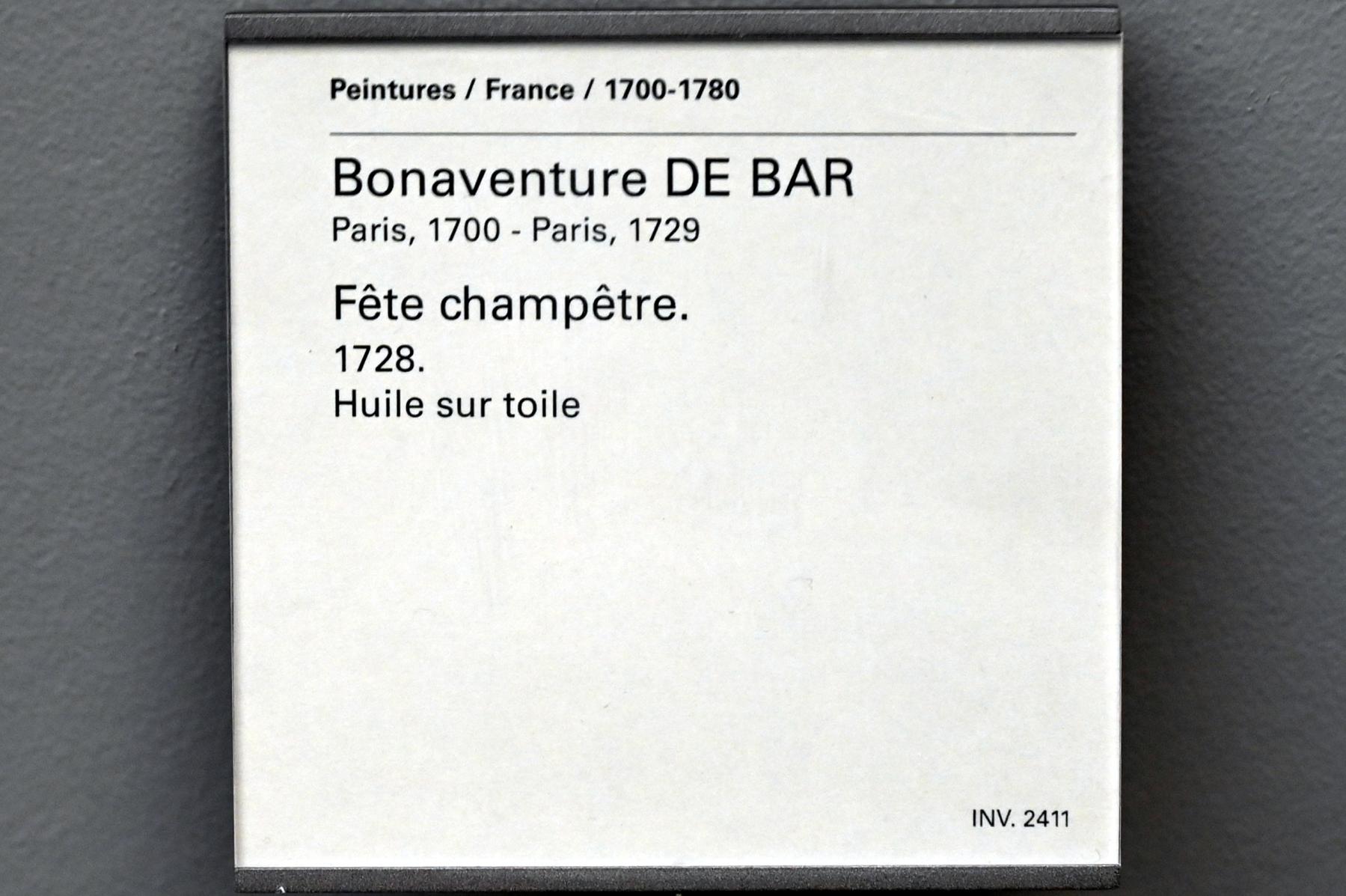 Bonaventure de Bar (1728), Gartenfest, Paris, Musée du Louvre, Saal 917, 1728, Bild 2/2