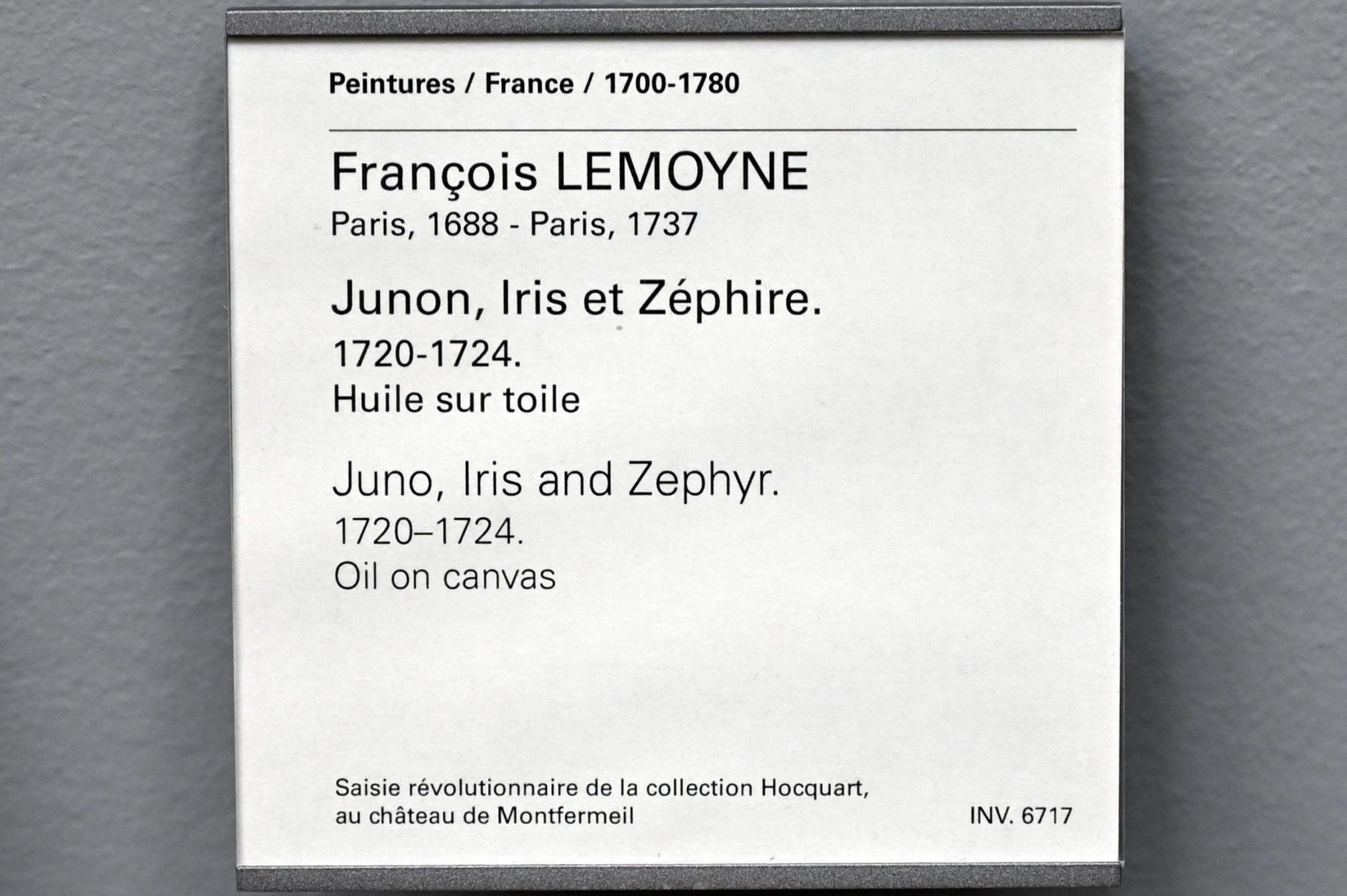 François Lemoyne (1720–1730), Juno, Iris und Zephyr, Paris, Musée du Louvre, Saal 917, 1720–1724, Bild 2/2