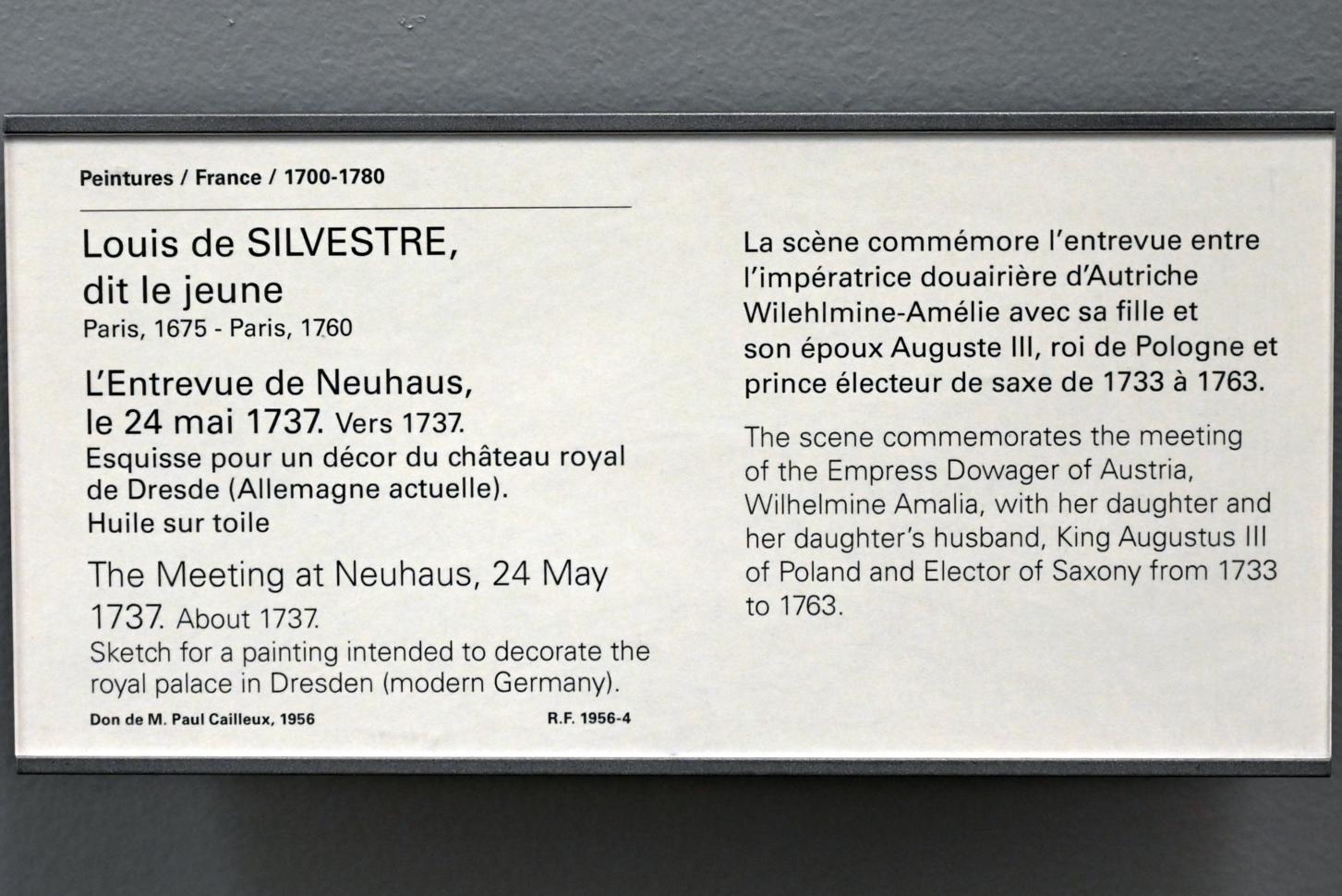 Louis de Silvestre (1717–1746), Das Neuhaus-Interview am 24. Mai 1737, Paris, Musée du Louvre, Saal 918, um 1737, Bild 2/2