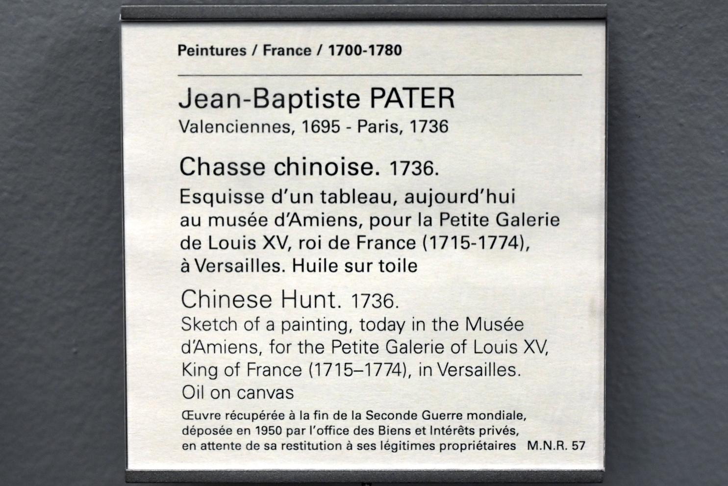 Jean-Baptiste Pater (1730–1736), Chinesische Jagd, Paris, Musée du Louvre, Saal 918, 1736, Bild 2/2