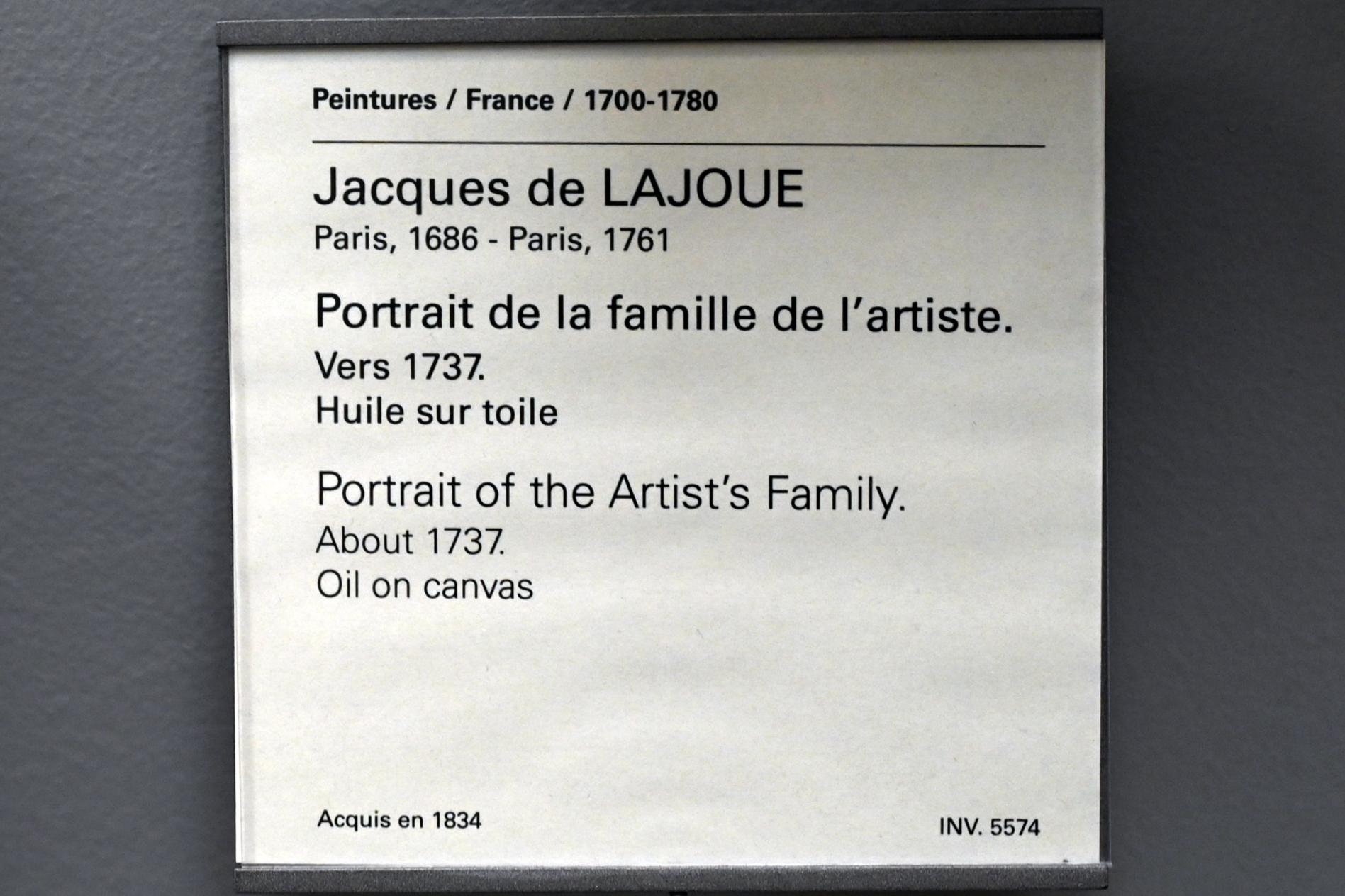 Jacques de Lajoue (1736–1737), Porträt der Familie des Künstlers, Paris, Musée du Louvre, Saal 918, um 1737, Bild 2/2