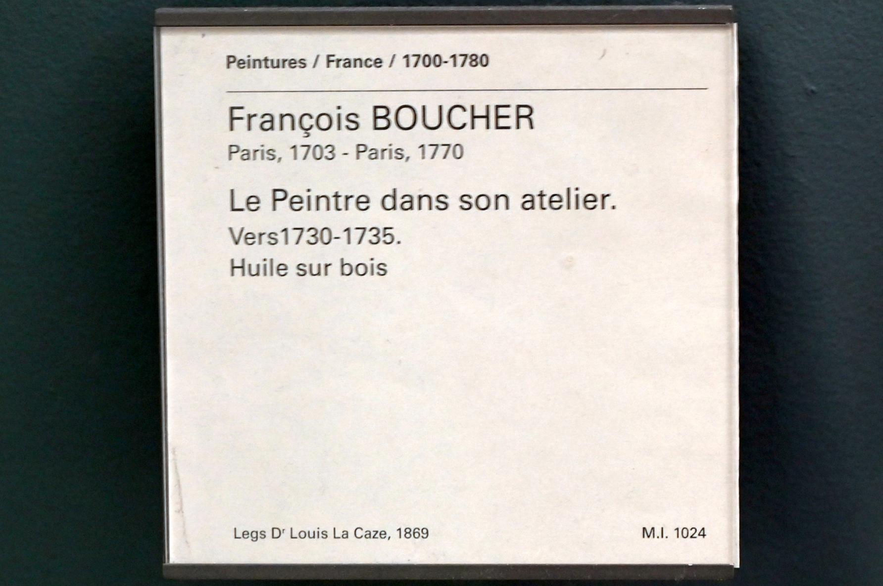 François Boucher (1728–1800), Selbstporträt im Atelier, Paris, Musée du Louvre, Saal 918, um 1730–1735, Bild 2/2