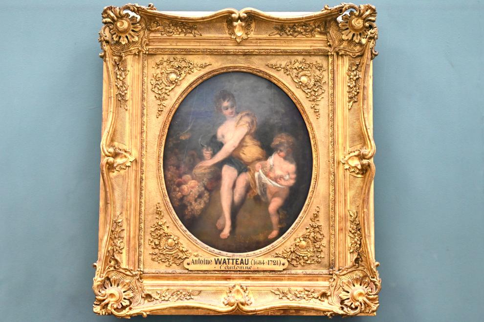 Antoine Watteau (Jean-Antoine Watteau) (1709–1720), Herbst, Paris, Musée du Louvre, Saal 918, um 1715, Bild 1/2