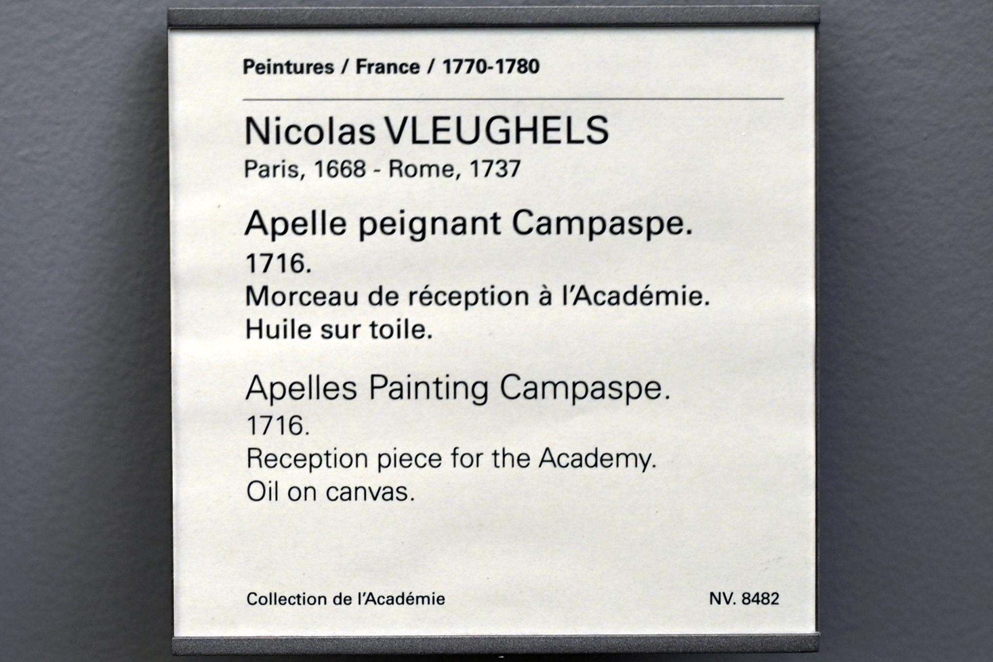 Nicolas Vleughels (1716–1728), Apelles malt Campaspe, Paris, Musée du Louvre, Saal 919, 1716, Bild 2/2