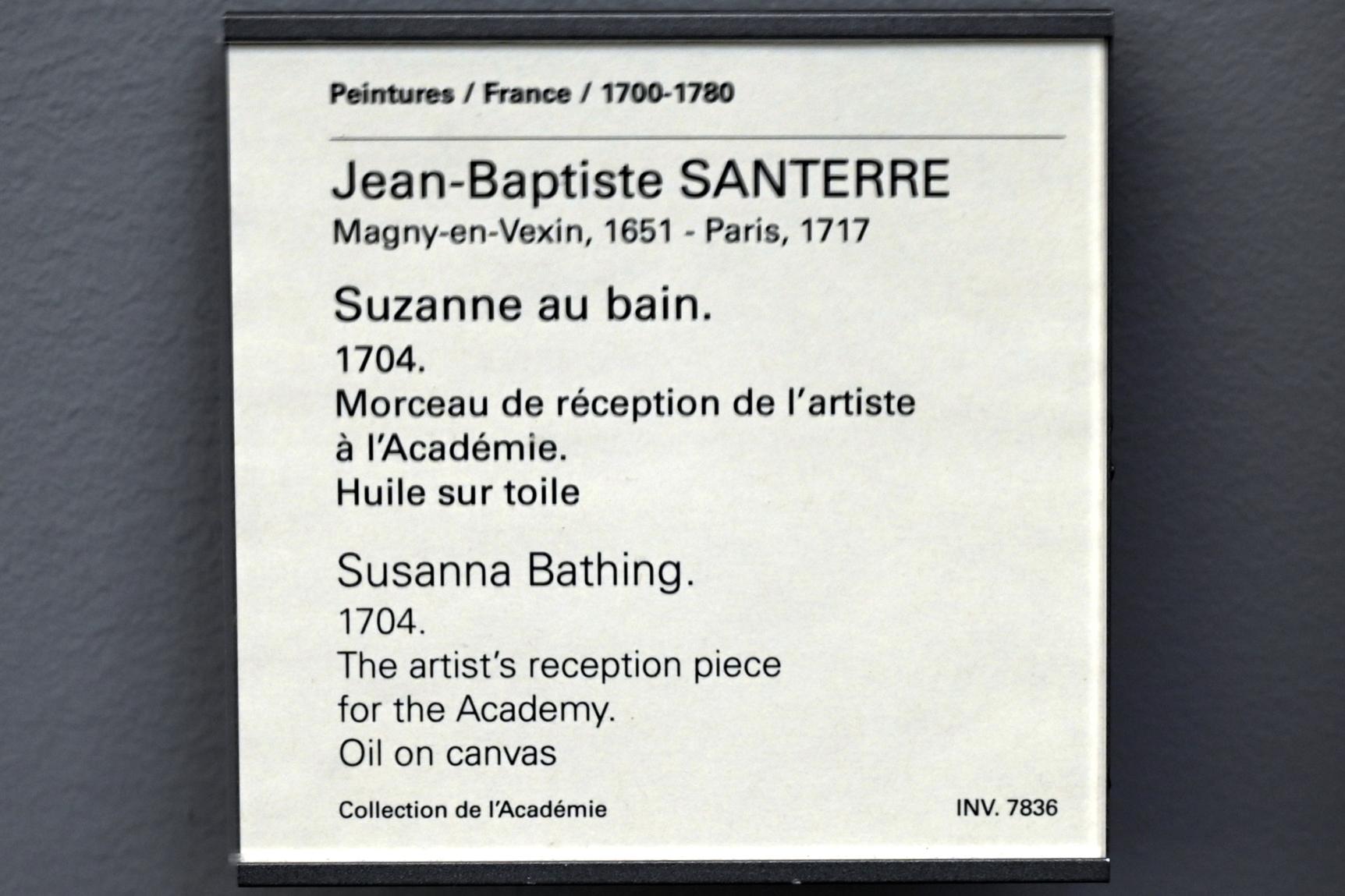 Jean-Baptiste Santerre (1704), Susanna im Bade, Paris, Musée du Louvre, Saal 919, 1704, Bild 2/2