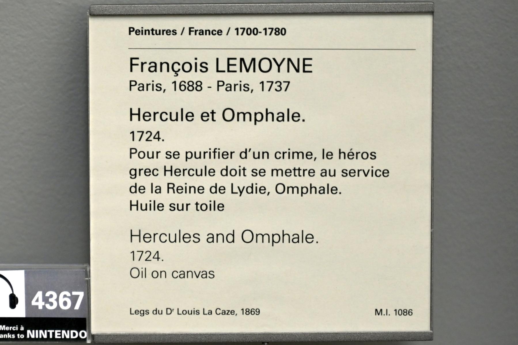 François Lemoyne (1720–1730), Herkules und Omphale, Paris, Musée du Louvre, Saal 919, 1724, Bild 2/2