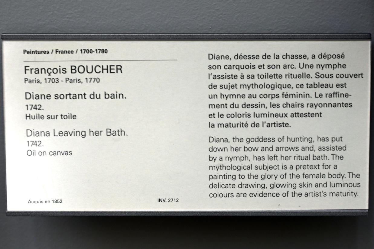 François Boucher (1728–1800), Diana im Bade, Paris, Musée du Louvre, Saal 919, 1742, Bild 2/2