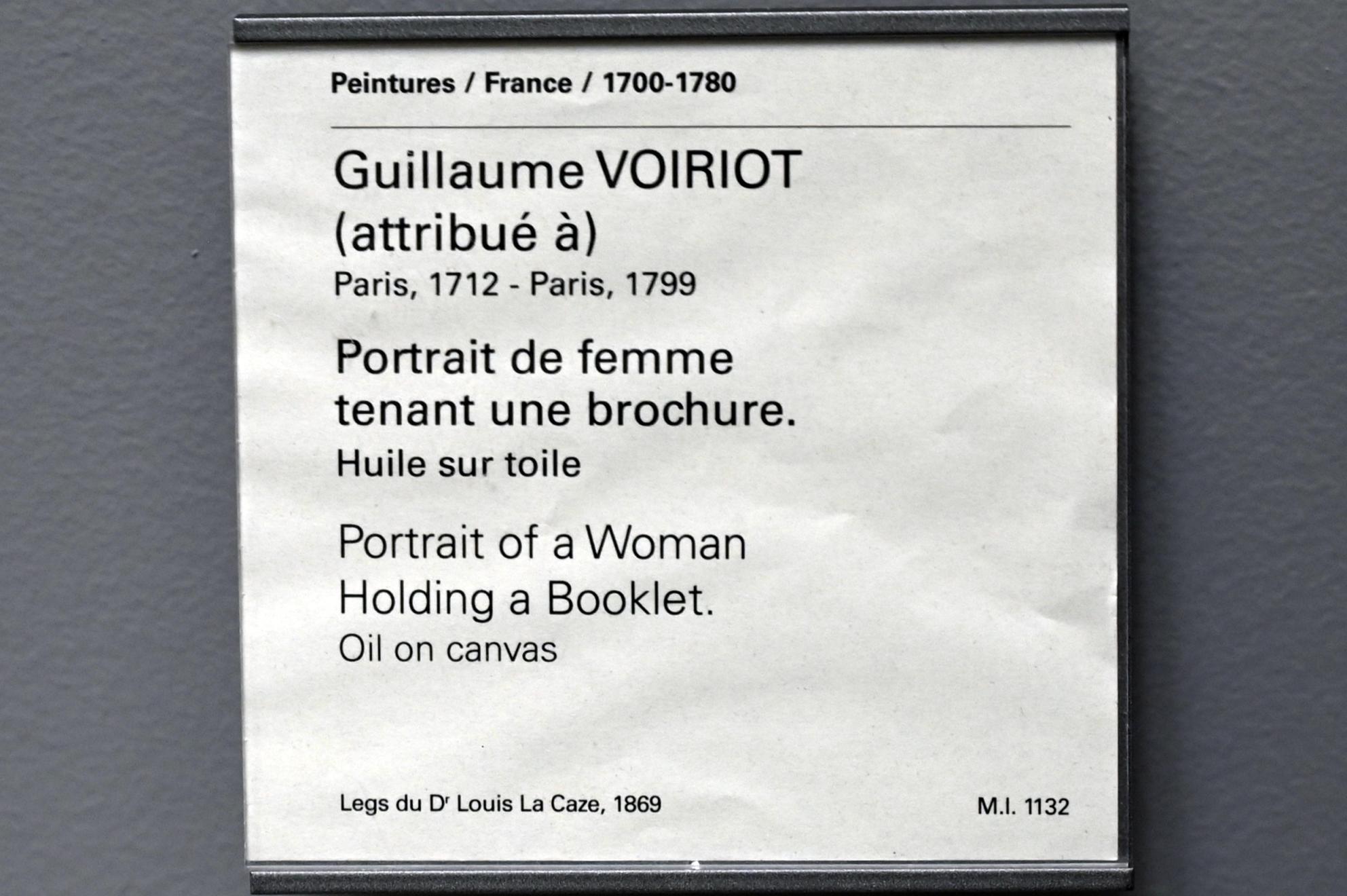 Guillaume Voiriot (Undatiert), Porträt einer Frau mit Broschüre, Paris, Musée du Louvre, Saal 920, Undatiert, Bild 2/2