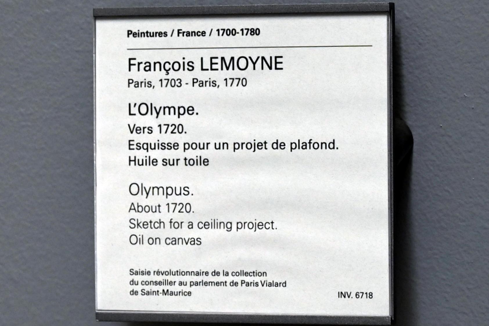 François Lemoyne (1720–1730), Olymp, Paris, Musée du Louvre, Saal 921, um 1720, Bild 2/2