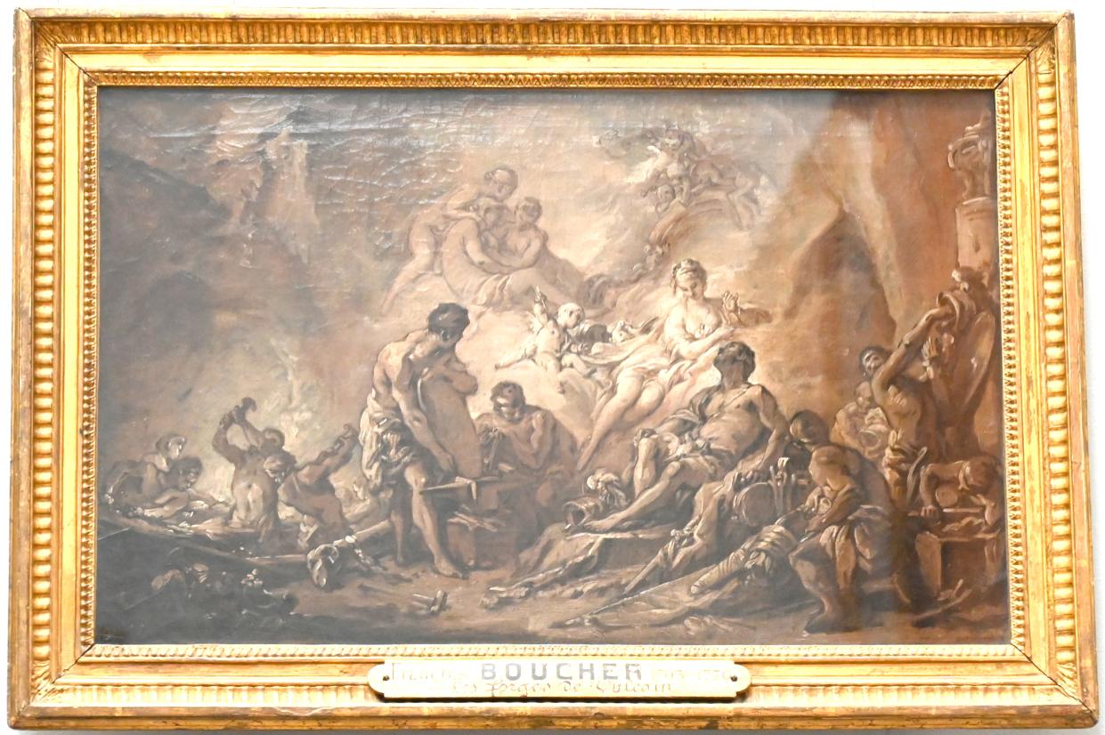 François Boucher (1728–1800), Die Schmiede des Vulkan, Paris, Musée du Louvre, Saal 921, vor 1749
