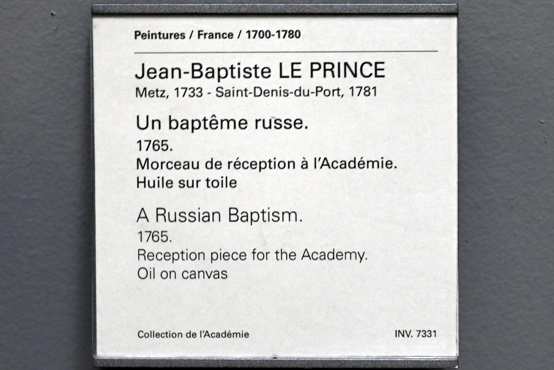 Jean Baptiste Leprince (1765–1769), Russische Taufe, Paris, Musée du Louvre, Saal 921, 1765, Bild 2/2