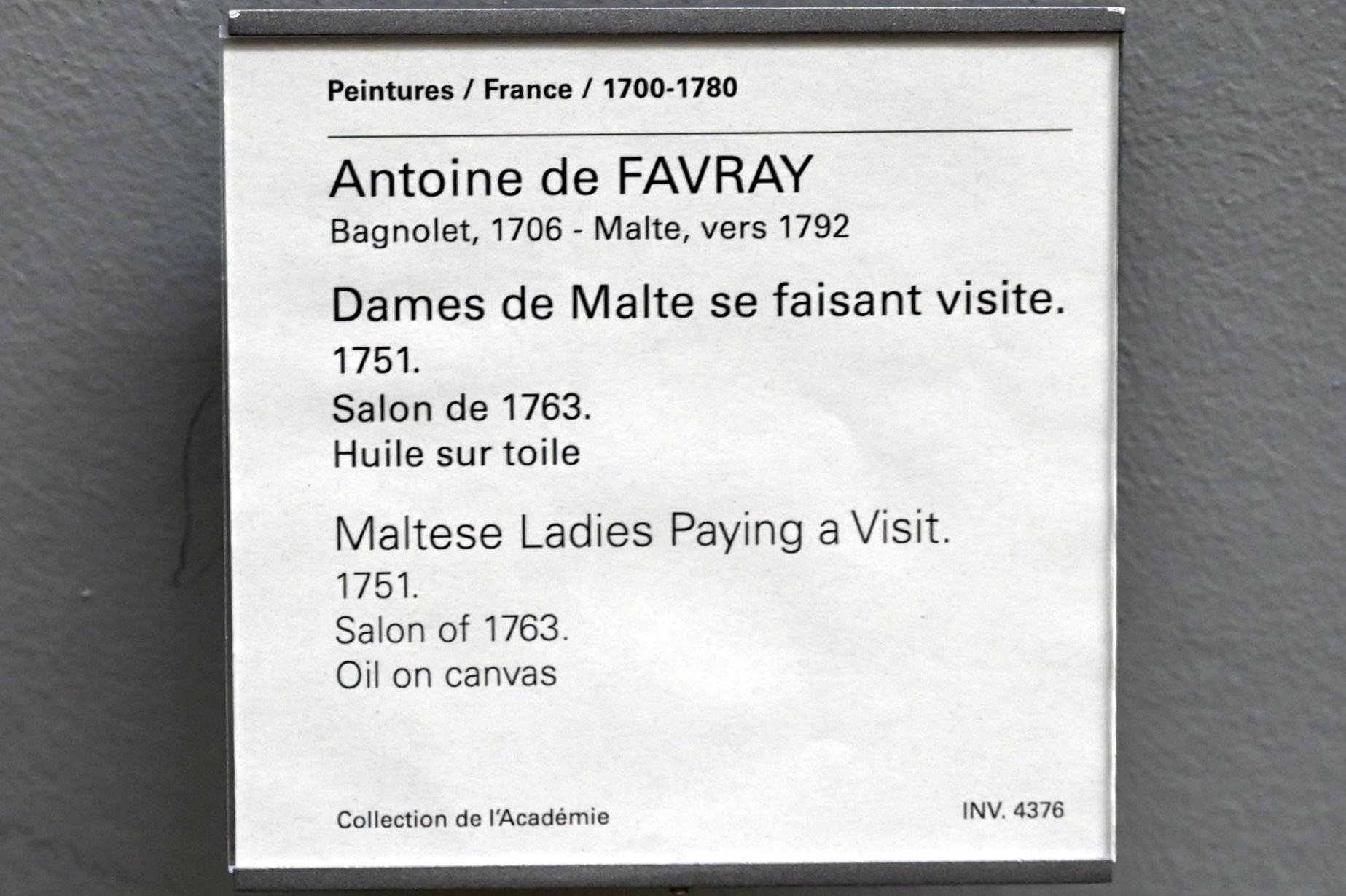 Antoine de Favray (1751), Maltesische Damen beim gegenseitigen Besuch, Paris, Musée du Louvre, Saal 921, 1751, Bild 2/2
