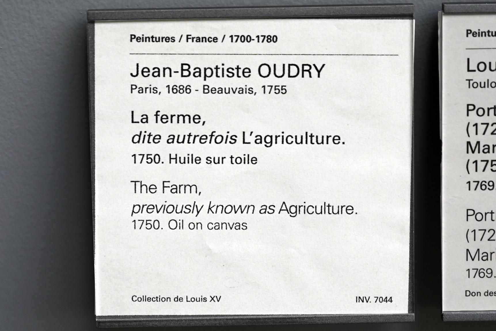 Jean-Baptiste Oudry (1724–1753), Der Bauernhof (Landwirtschaft), Paris, Musée du Louvre, Saal 927, 1750, Bild 2/2