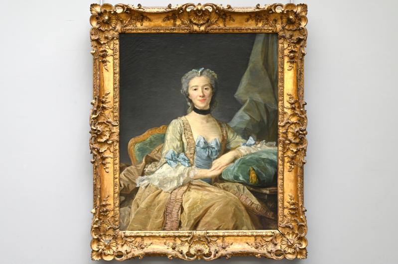Jean-Baptiste Perronneau (1743–1757), Porträt der Madame de Sorquainville, Ehefrau eines Beraters des Parlaments von Rouen, Paris, Musée du Louvre, Saal 927, 1749, Bild 1/2
