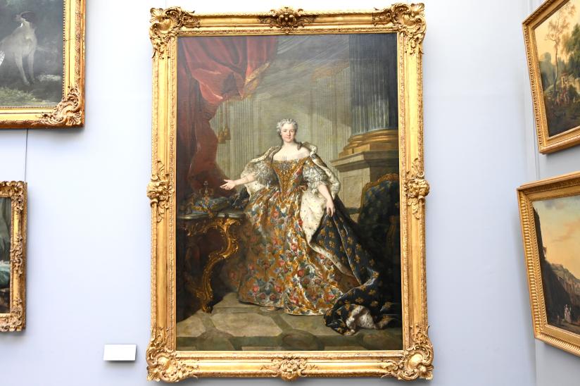 Louis Tocqué (1740–1753), Porträt der Marie Leczinska (1703-1768), Ehefrau von Ludwig XV., Paris, Musée du Louvre, Saal 927, 1740, Bild 1/2