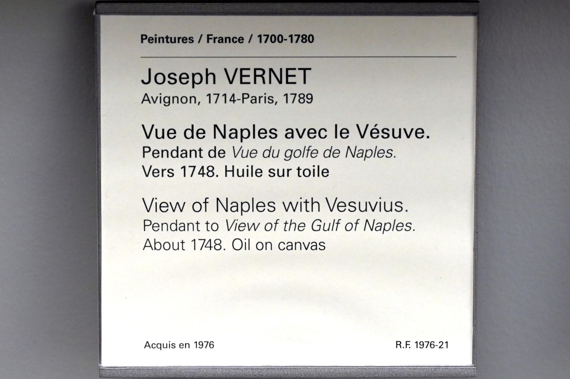 Claude Joseph Vernet (1742–1774), Blick auf Neapel und den Vesuv, Paris, Musée du Louvre, Saal 927, um 1748, Bild 2/2