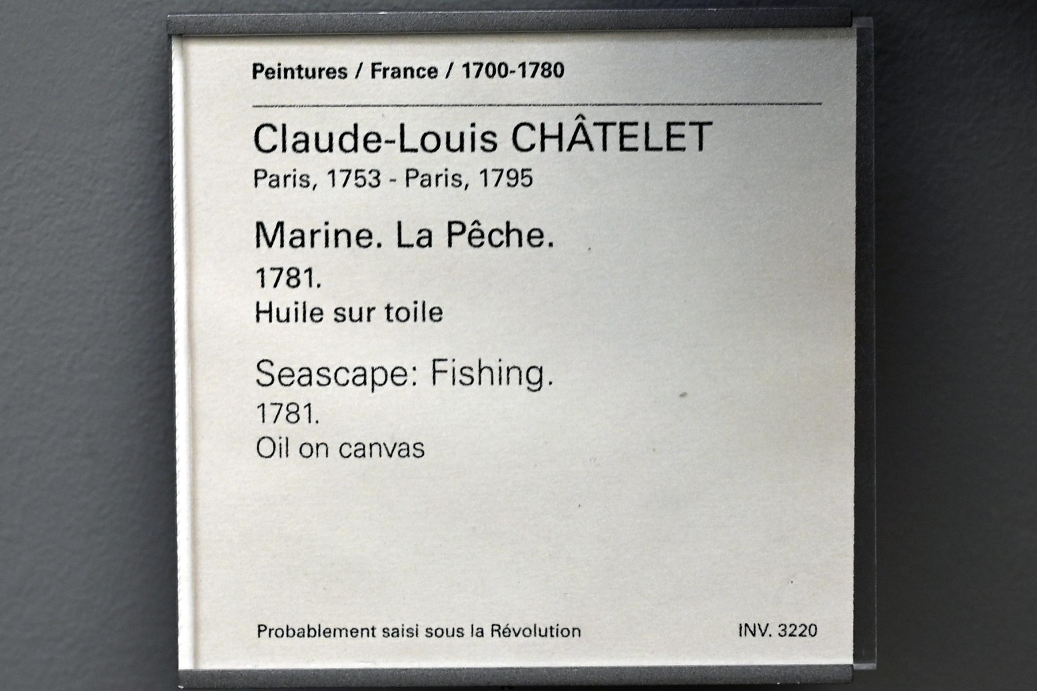 Claude-Louis Châtelet (1781), Seestück mit Fischern, Paris, Musée du Louvre, Saal 927, 1781, Bild 2/2
