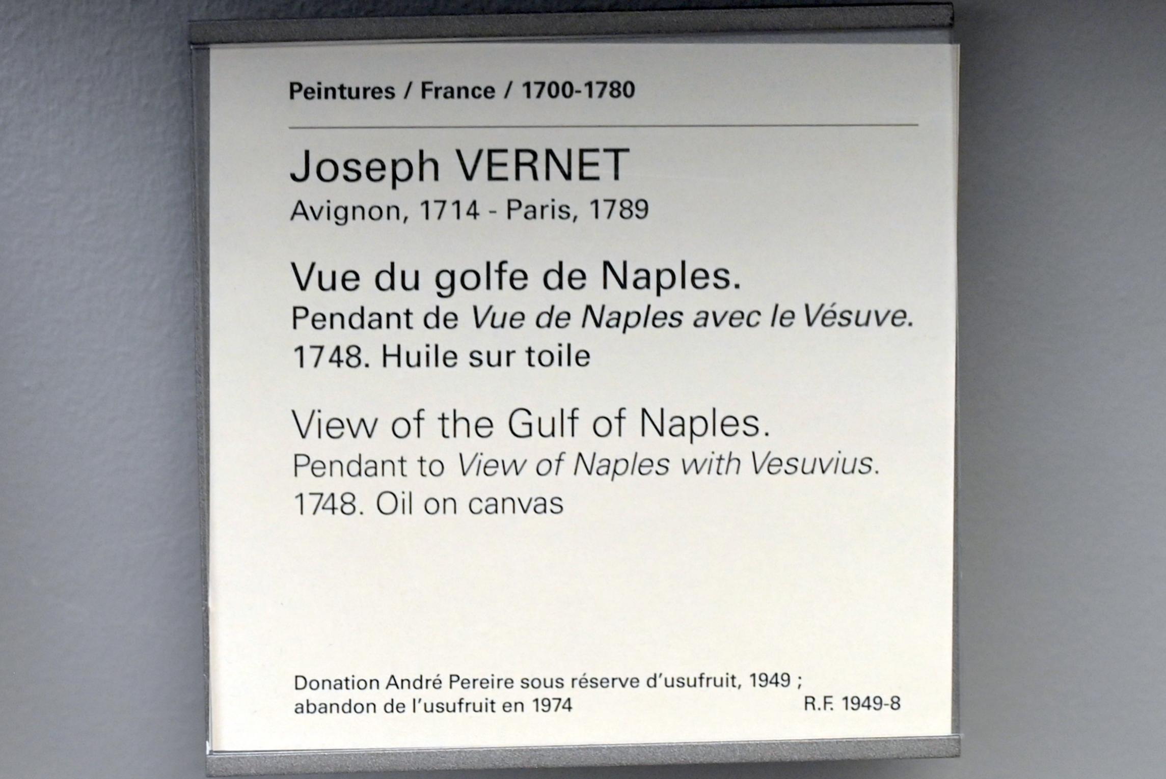 Claude Joseph Vernet (1742–1774), Blick auf den Golf von Neapel, Paris, Musée du Louvre, Saal 927, 1748, Bild 2/2