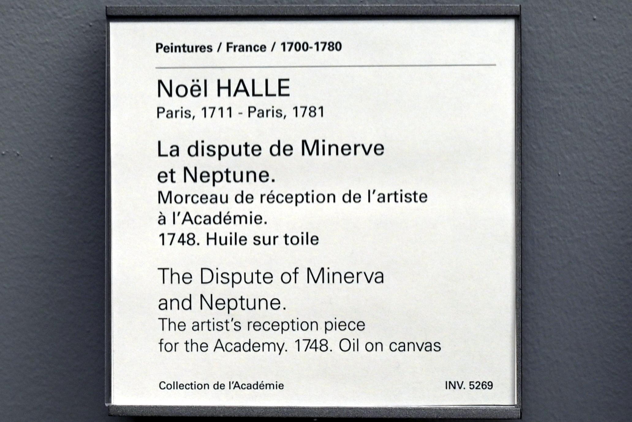 Noël Hallé (1748–1772), Der Streit zwischen Minerva und Neptun, Paris, Musée du Louvre, Saal 927, 1748, Bild 2/2