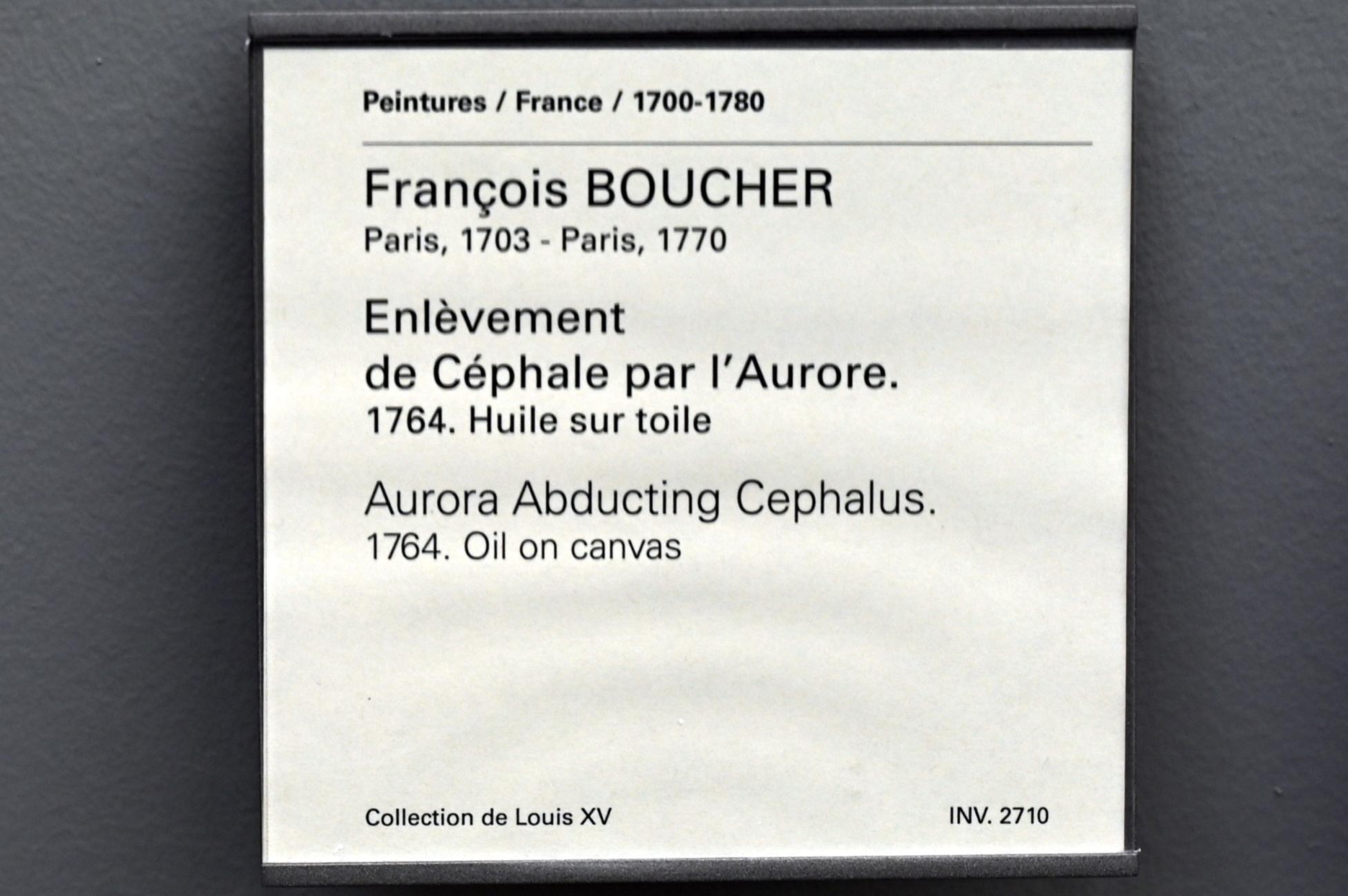 François Boucher (1728–1800), Entführung von Kephalos durch Aurora, Paris, Musée du Louvre, Saal 927, 1764, Bild 2/2