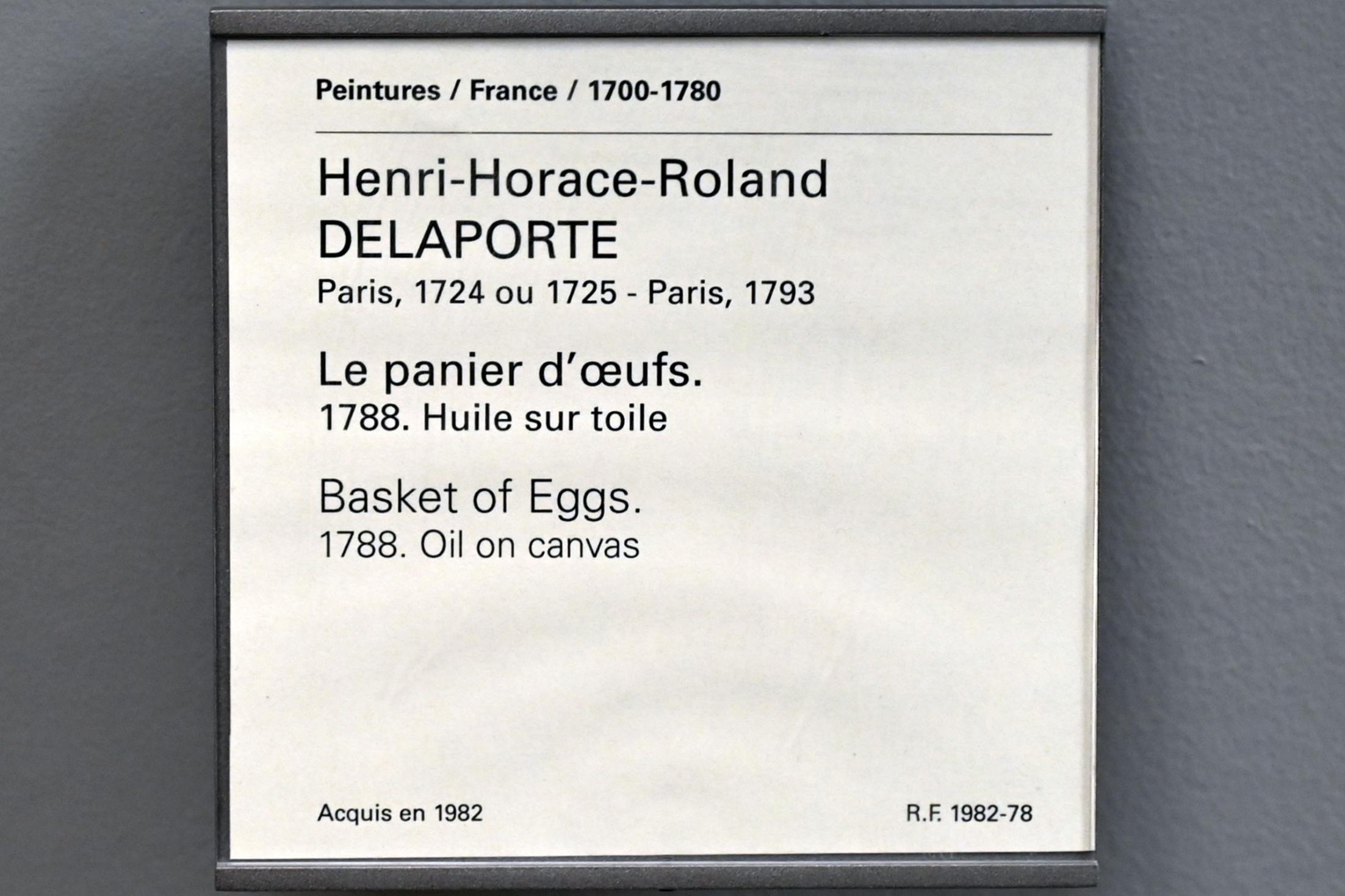 Henri-Horace Roland Delaporte (1762–1788), Eierkorb, Paris, Musée du Louvre, Saal 928, 1788, Bild 2/2