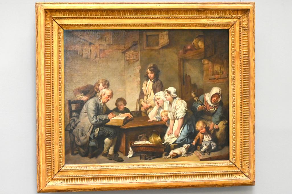 Jean-Baptiste Greuze (1754–1799), Der Vater liest seinen Kindern aus der Bibel (Das Bibelstudium), Paris, Musée du Louvre, Saal 928, 1755