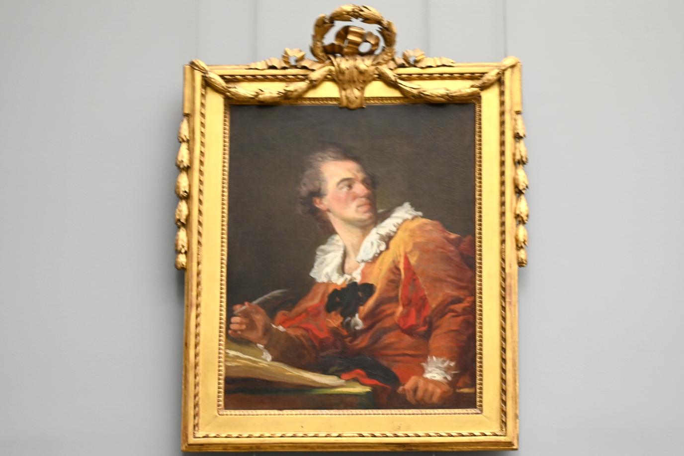 Jean-Honoré Fragonard (1751–1784), Fantasiefigur (Vermutliches Porträt von Louis François Prault (1734-1807), früher bekannt als 'Inspiration'), Paris, Musée du Louvre, Saal 929, um 1769