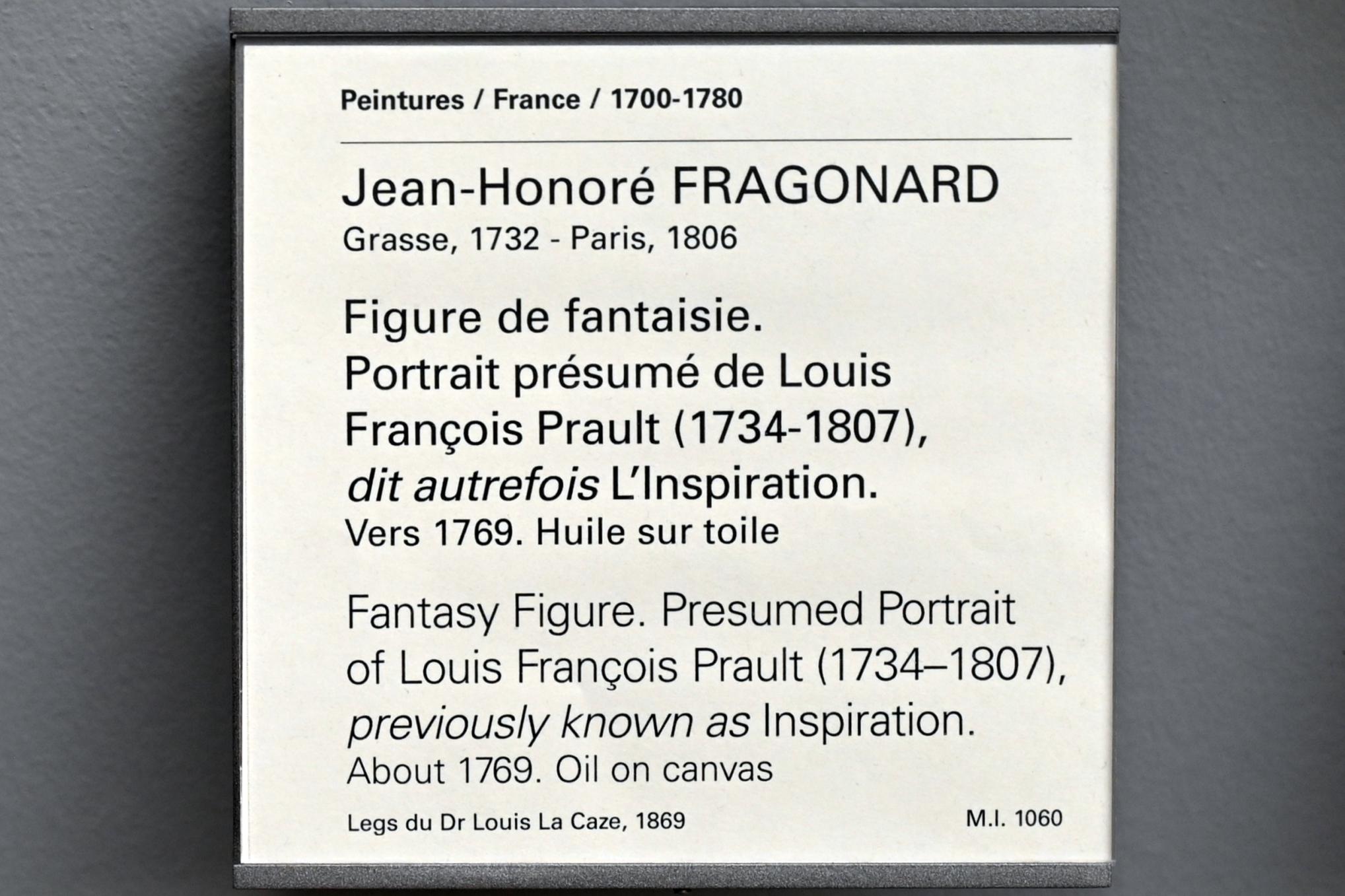 Jean-Honoré Fragonard (1751–1784), Fantasiefigur (Vermutliches Porträt von Louis François Prault (1734-1807), früher bekannt als 'Inspiration'), Paris, Musée du Louvre, Saal 929, um 1769, Bild 2/2