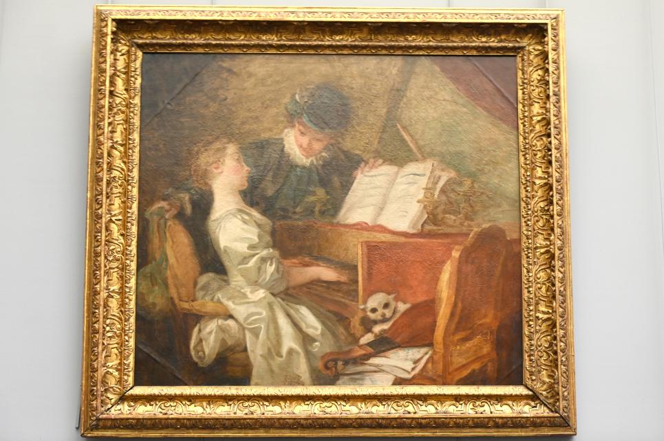 Jean-Honoré Fragonard (1751–1784), Die Musikstunde, Paris, Musée du Louvre, Saal 929, um 1765–1770, Bild 1/2