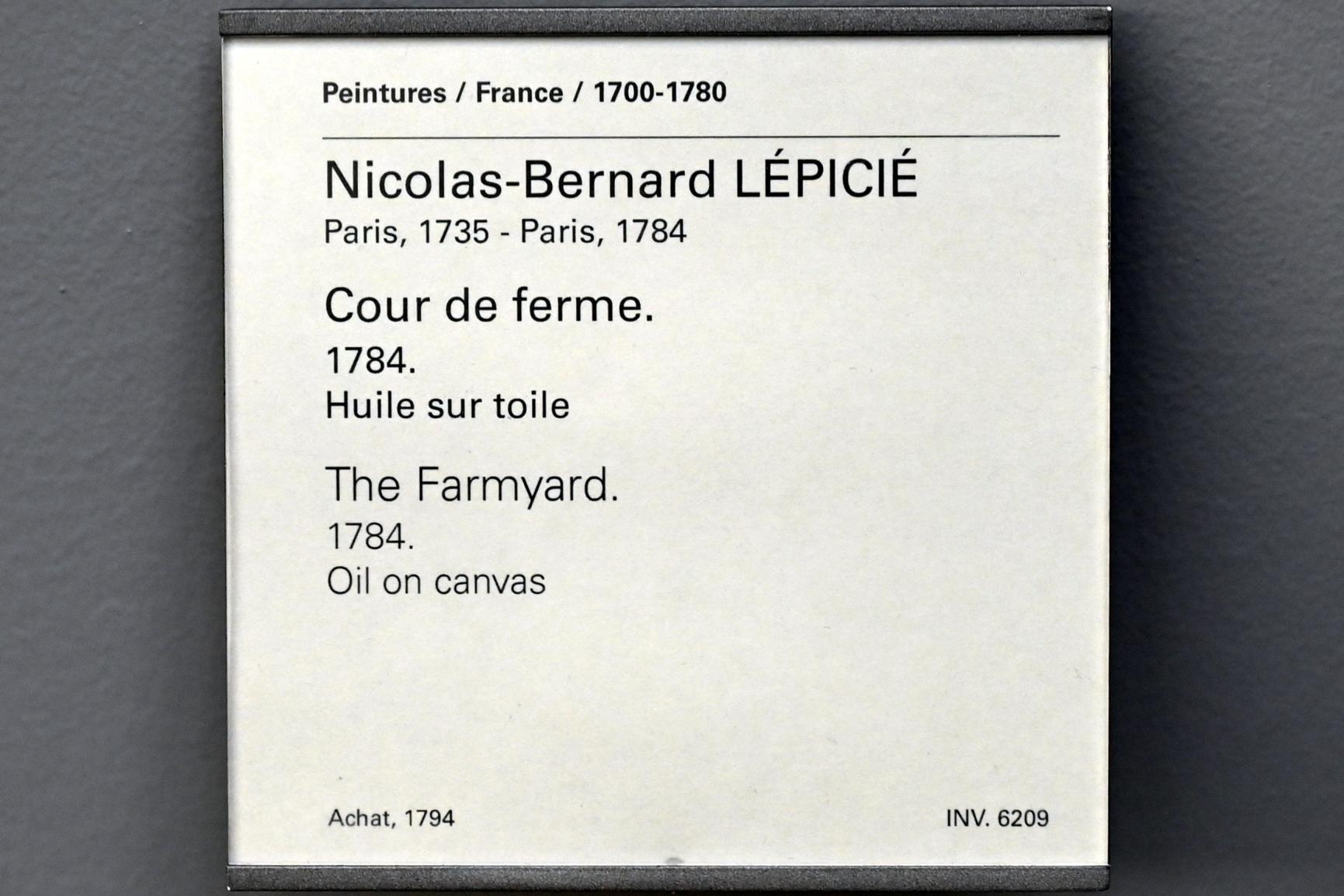 Nicolas Bernard Lépicié (1770–1784), Der Bauernhof, Paris, Musée du Louvre, Saal 929, 1784, Bild 2/2