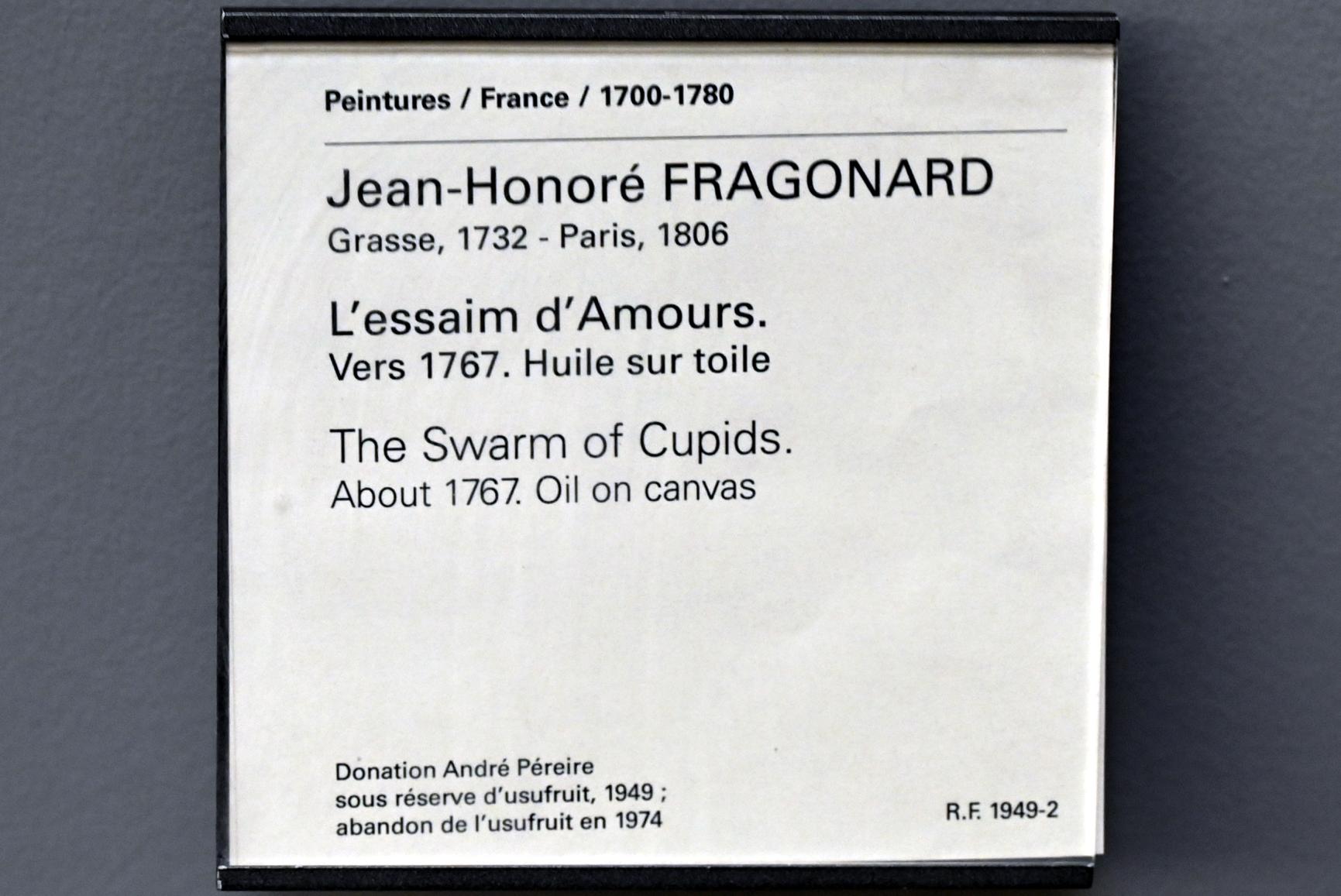 Jean-Honoré Fragonard (1751–1784), Der Schwarm der Amoretten, Paris, Musée du Louvre, Saal 929, um 1767, Bild 2/2