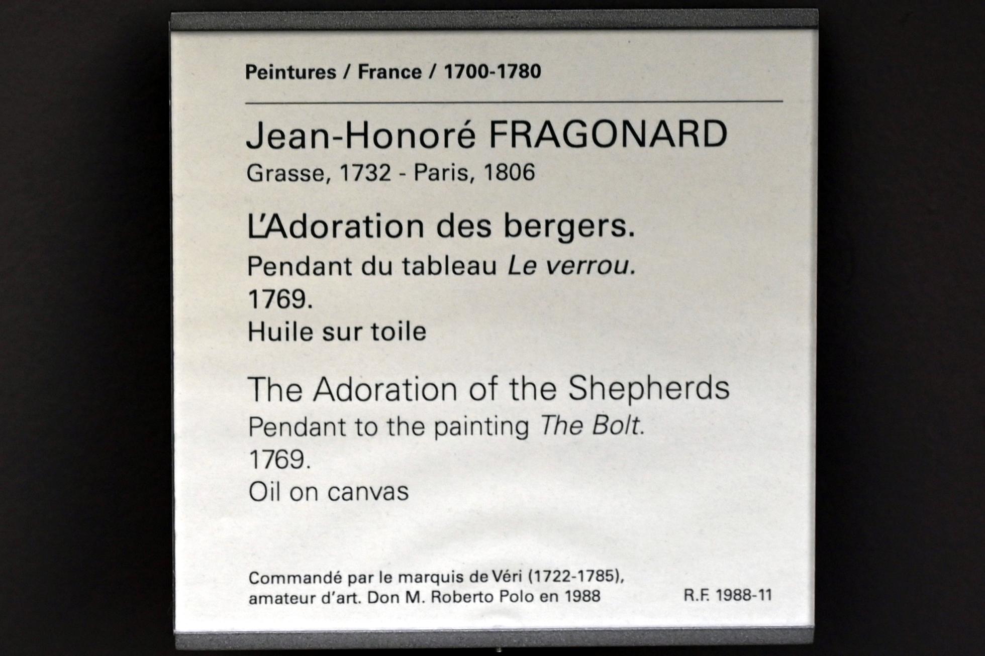 Jean-Honoré Fragonard (1751–1784), Anbetung der Hirten, Paris, Musée du Louvre, Saal 929, 1769, Bild 2/2