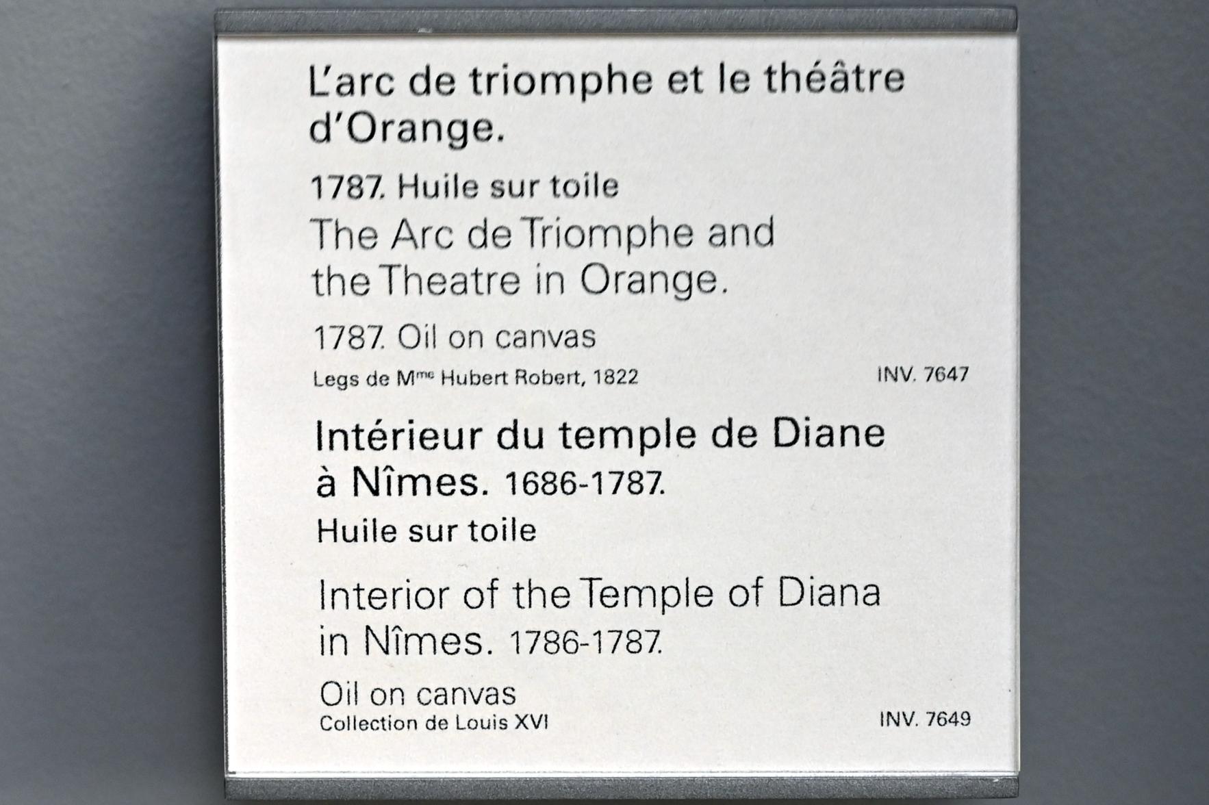 Hubert Robert (1759–1803), Der Triumph- oder Augustusbogen und das Theater von Orange, Paris, Musée du Louvre, Saal 929, 1787, Bild 2/3