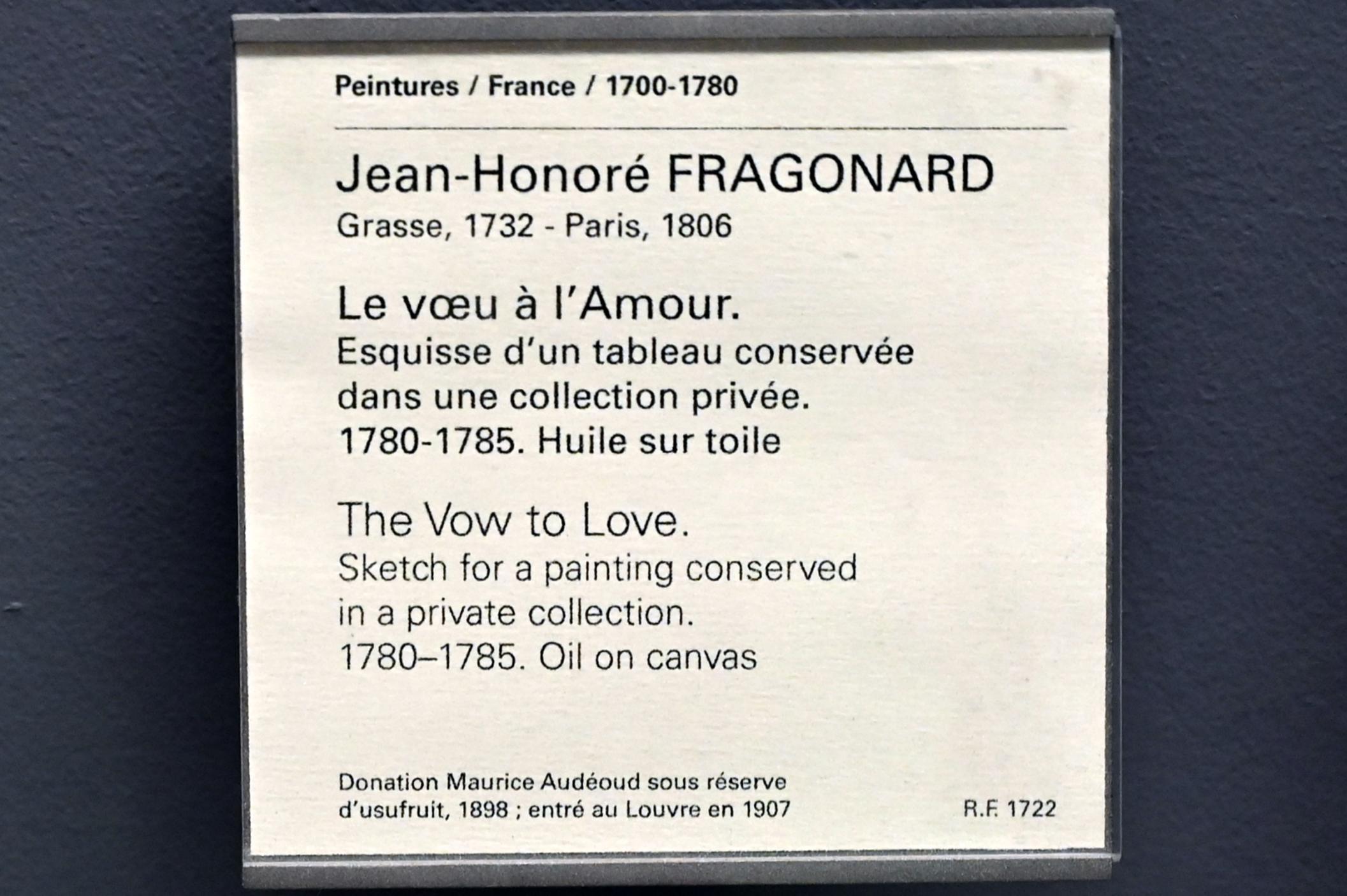 Jean-Honoré Fragonard (1751–1784), Das Liebesgelübde, Paris, Musée du Louvre, Saal 930, 1780–1785, Bild 2/2