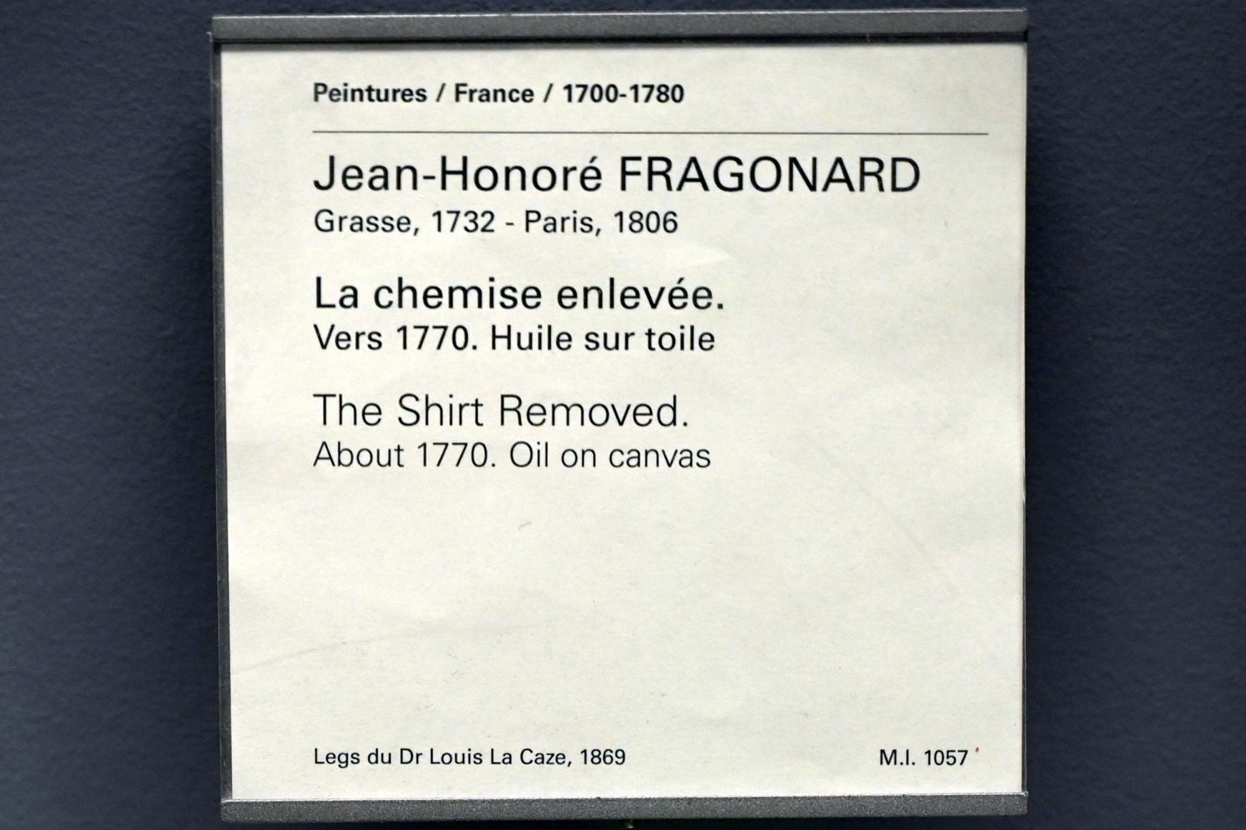 Jean-Honoré Fragonard (1751–1784), Das entledigte Chemisenkleid, Paris, Musée du Louvre, Saal 930, um 1770, Bild 2/2