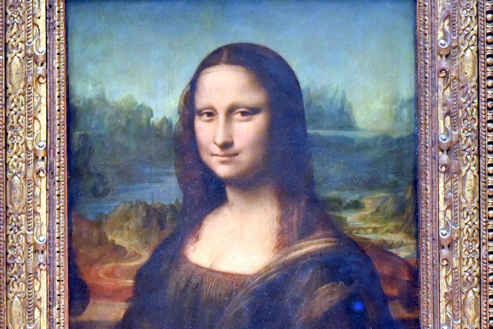 Leonardo da Vinci (1475–1513), Porträt der Lisa Gherardini, Ehefrau des Francesco del Giocondo, bekannt als Mona Lisa bzw. La Gioconda (französisch la Joconde), Paris, Musée du Louvre, Saal 711, um 1503–1519, Bild 2/4